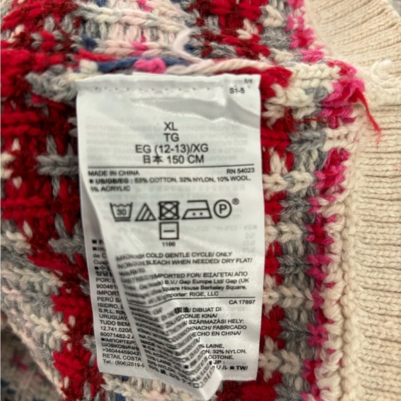 NWT GAP nordic pattern sweater girls size XL 12 - Picture 3 of 3